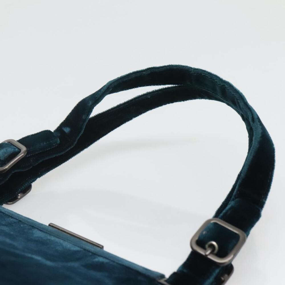 PRADA Tote Bag Velor Navy Silver - Picture 8 of 12